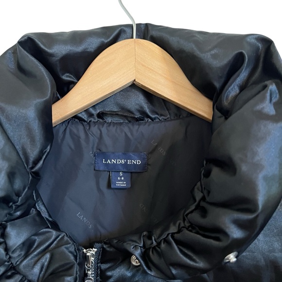 Lands' End Women's Size S Black Goose Down Jacket Coat Puffer Long Winter. - Picture 3 of 9